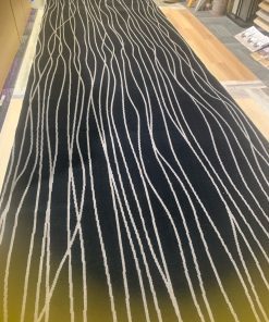 White lines on black